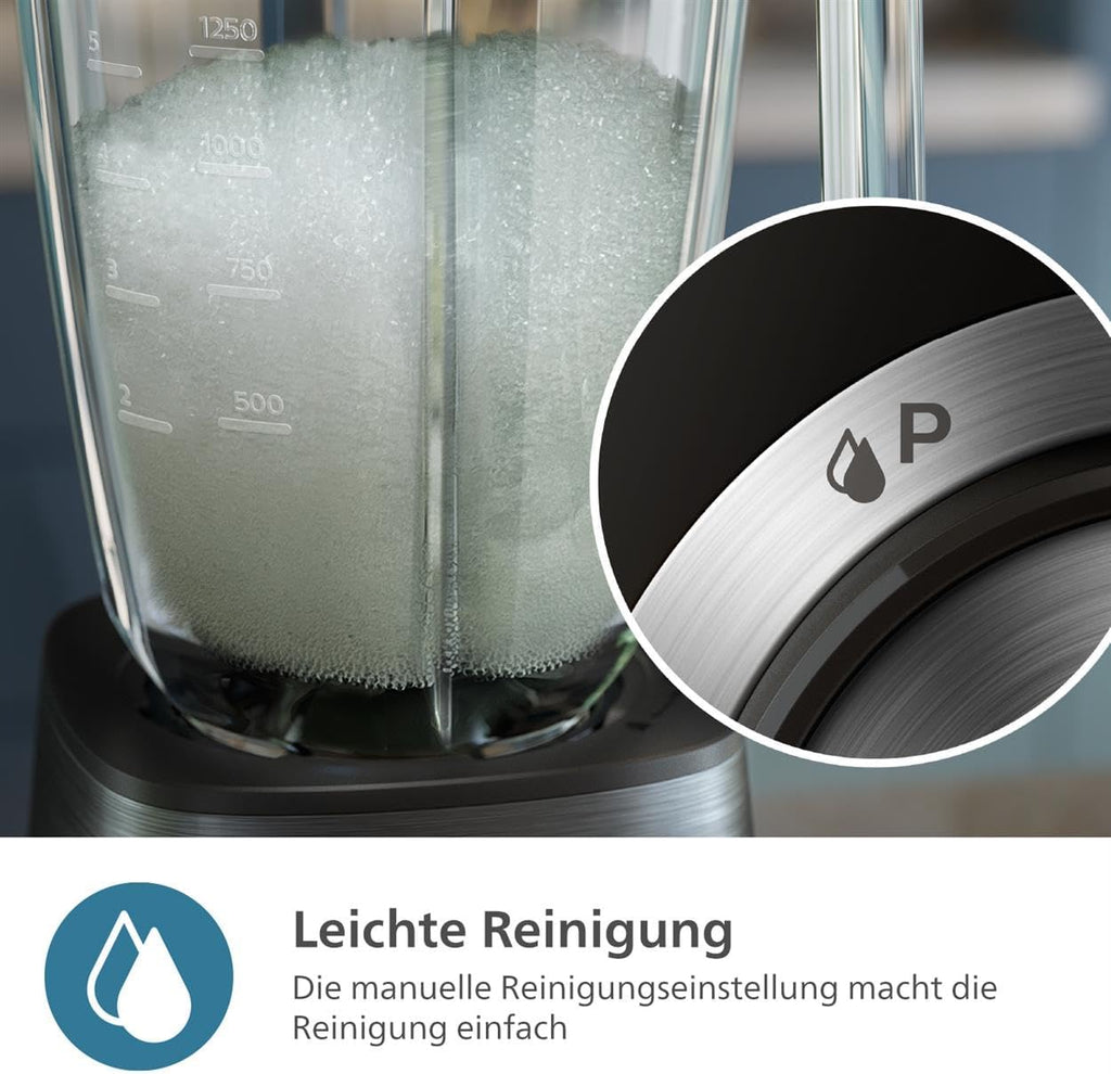 Philips Frullatore e Smoothie Maker – 600W, caraffa da 2 litri, app con ricette, 2 velocità + funzione Pulse, ProBlend, funzione tritaghiaccio (HR2291/41)
