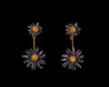 Aster - Kleine Ohrstecker 2 Blüten