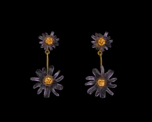 Aster - Kleine Ohrstecker 2 Blüten