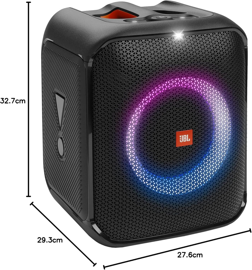 JBL PartyBox Encore – Altoparlante portatile per feste da interno e da esterno – Con luci integrate, design IPX4 e bassi profondi – 10 ore di autonomia – Nero