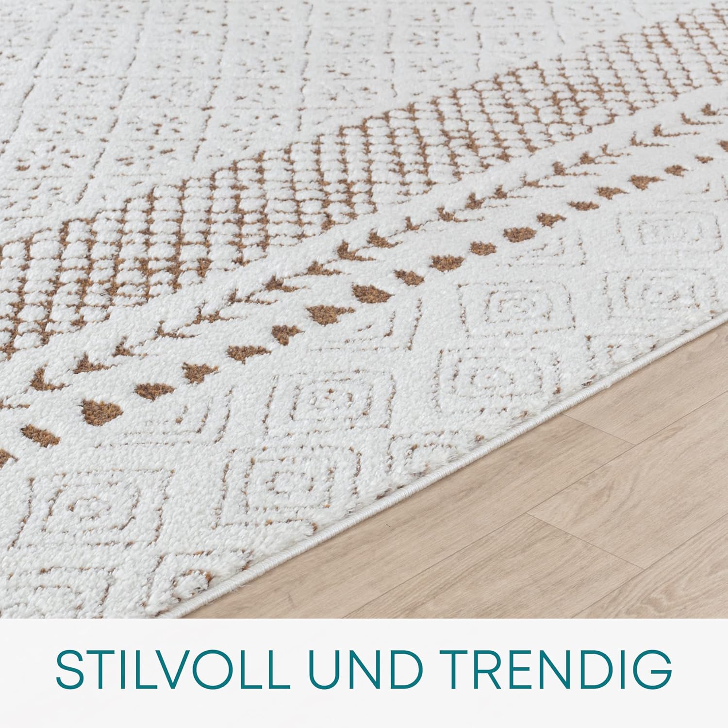 Surya Monaco Tappeto Soggiorno Boho, Grande Tappeto Camera da Letto 200x274 cm - Tappeto per Sala da Pranzo con Motivo Geometrico, Tappeto Soggiorno Moderno Scandinavo in Beige, Grigio Carbone