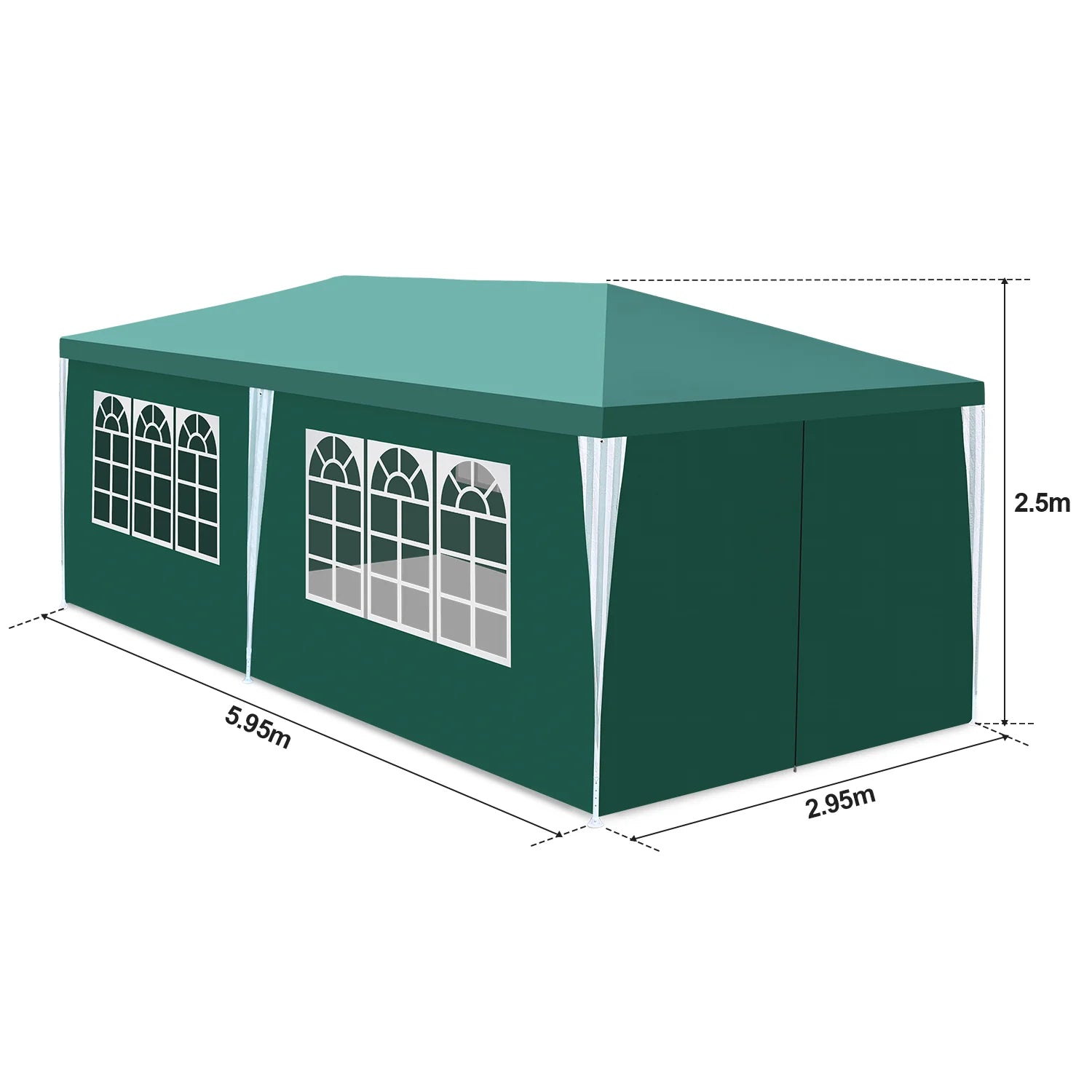 Sonnewelt Padiglione 3x6m Gazebo Impermeabile con Pareti Laterali