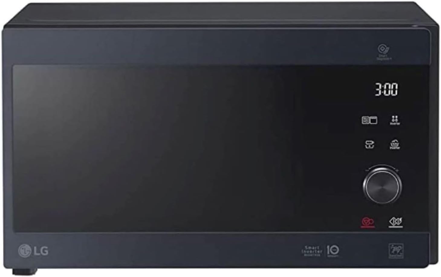 LG MS2595CIS Forno a microonde con tecnologia Smart Inverter, capacità 25 litri, 1000 W, programmi automatici, livelli di potenza regolabili e funzione EasyClean, argento
