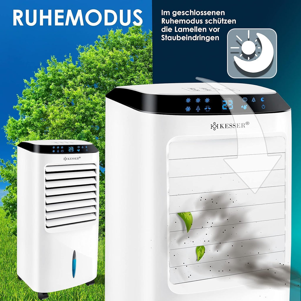 KESSER Climatizzatore Portatile 4in1 | Telecomando | Unità di Climatizzazione | Ventilatore per Climatizzatore | Timer | 3 Livelli | Ionizzatore Umidificatore | Raffreddatore d'Aria |