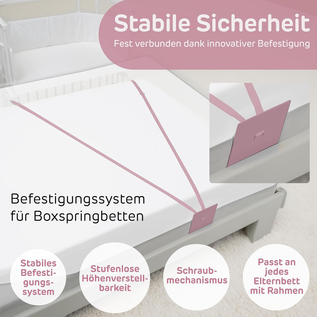 babybay Original Lettino da affiancare in massello di faggio / compatto e trasformabile / Altezza regolabile senza livelli preimpostati ed ecologico / Lettino evolutivo (laccato bianco) / Materasso incluso