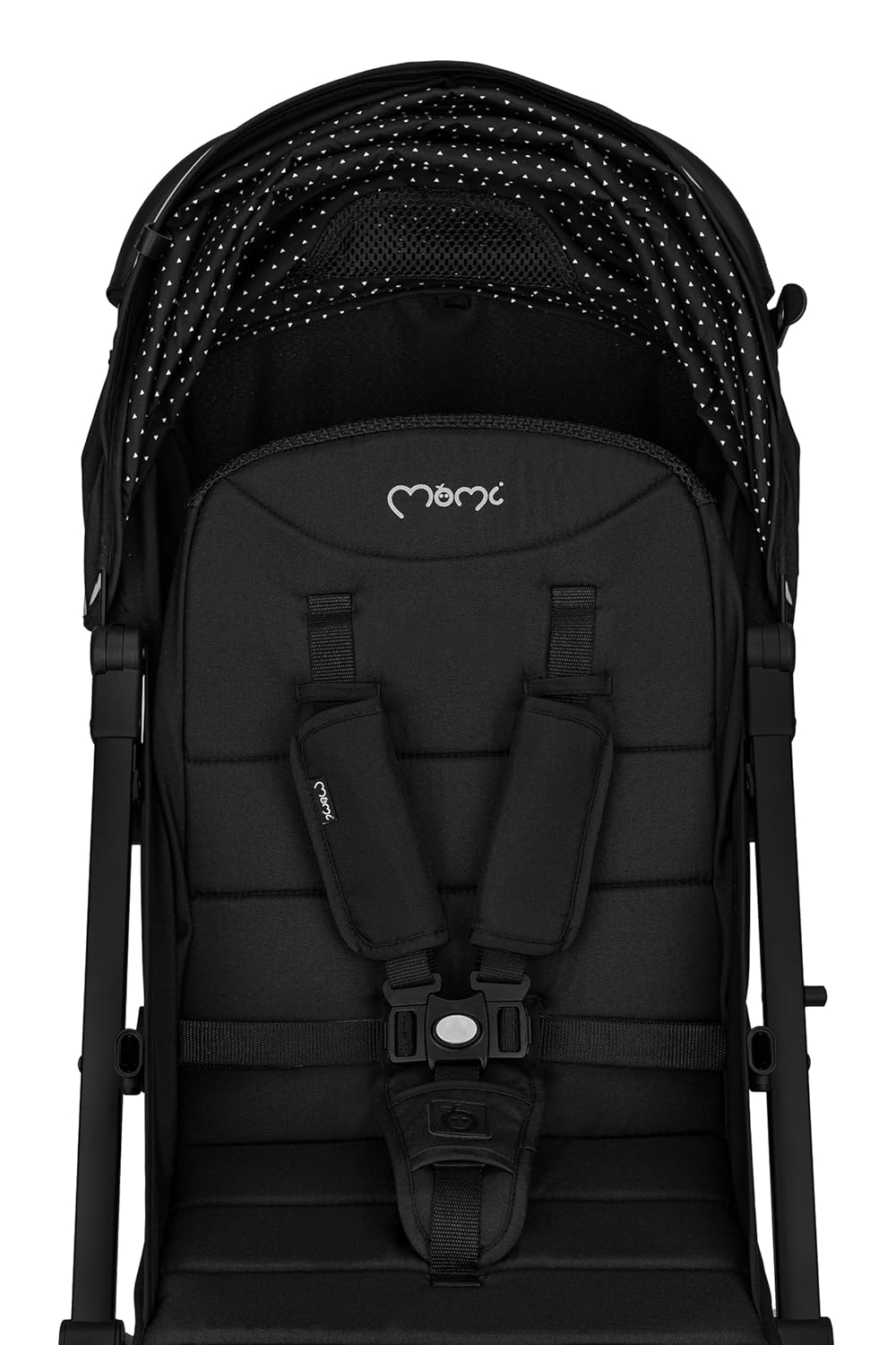 MOMI ESTELLE Kinderwagen für Kinder ab 6 Monat bis zu max körpergewicht von 15 kg, klappbar auf die Maße 65 x 51 x 21 cm, gewicht 7,5 kg, 5-Punkt-Sicherheitsgurt, koffer, grau-gold, Räder 6''/6,5''