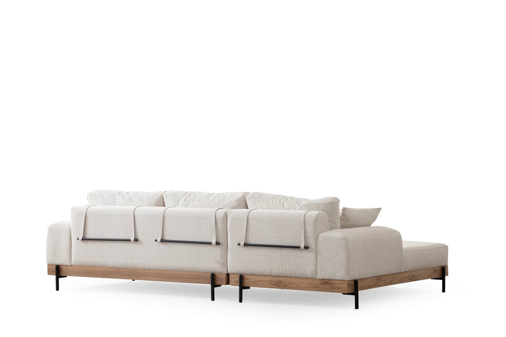 Divano angolare Eti Oak Left - Bianco