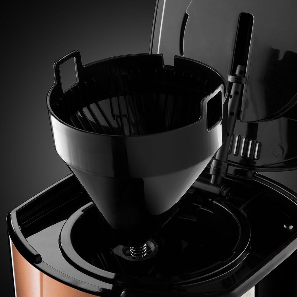 Russell Hobbs Tostapane [per 2 fette] Luna Acciaio Inossidabile Rame (fessure extra large, include supporto per panini, 6 livelli di doratura + funzione scongelamento e riscaldamento, 1550W) 24290-56
