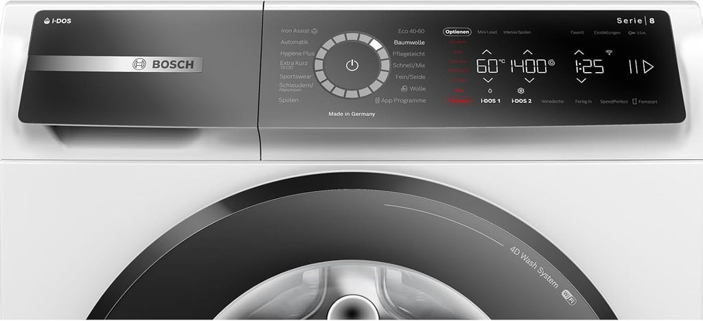 BOSCH WAN28127 Lavatrice Serie 4, a carica frontale, capacità 8 kg, 1400 giri/min, Iron Assist, Active Water Plus, EcoSilence Drive, Speed Perfect, bianco, 60 cm