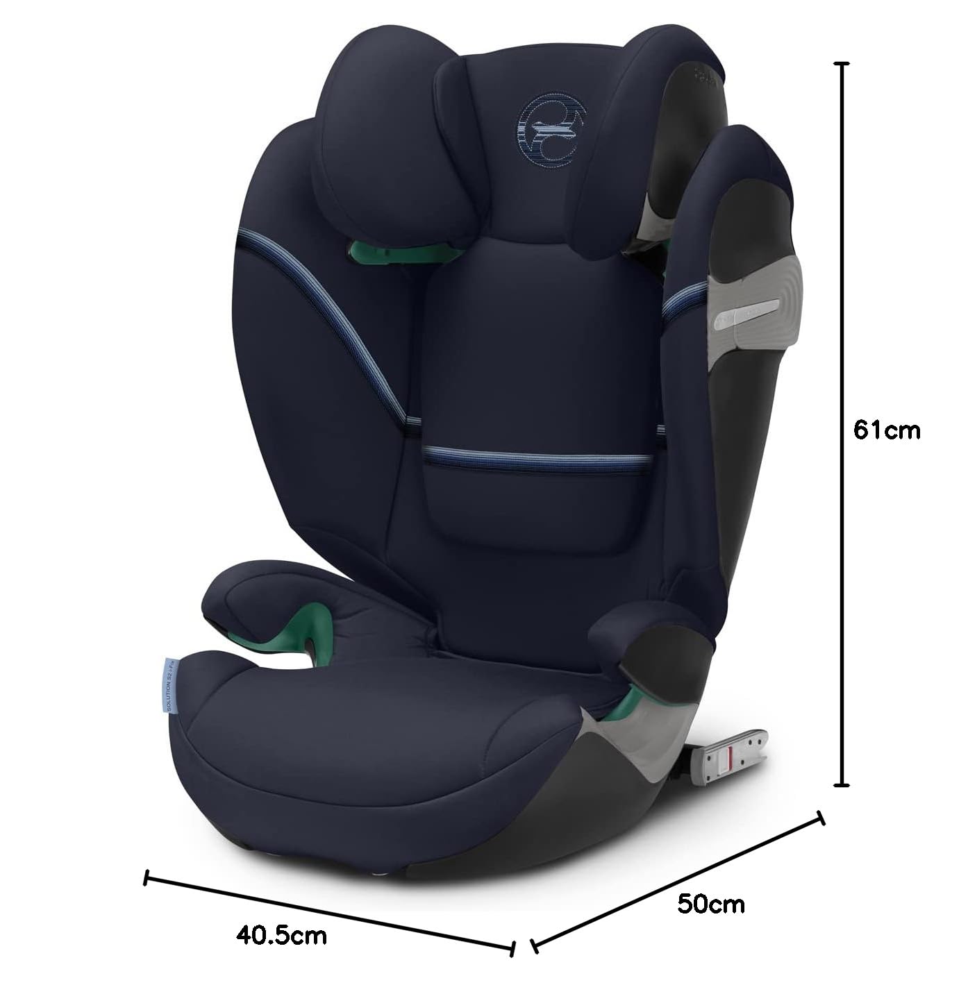 CYBEX Gold Seggiolino auto Solution S2 i-Fix, Per auto con e senza ISOFIX, 100-150 cm, Da 3 a 12 anni circa (15-50 kg), Lava Grey