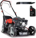 Scheppach Rasaerba a benzina MS150-42 - 3,5 CV | Larghezza di taglio 42 cm | Trazione sulle ruote | Scocca in acciaio | Funzione di pulizia | Funzione mulching | Sacco di raccolta da 45 litri | Regolazione altezza in 7 posizioni (25-75 mm)