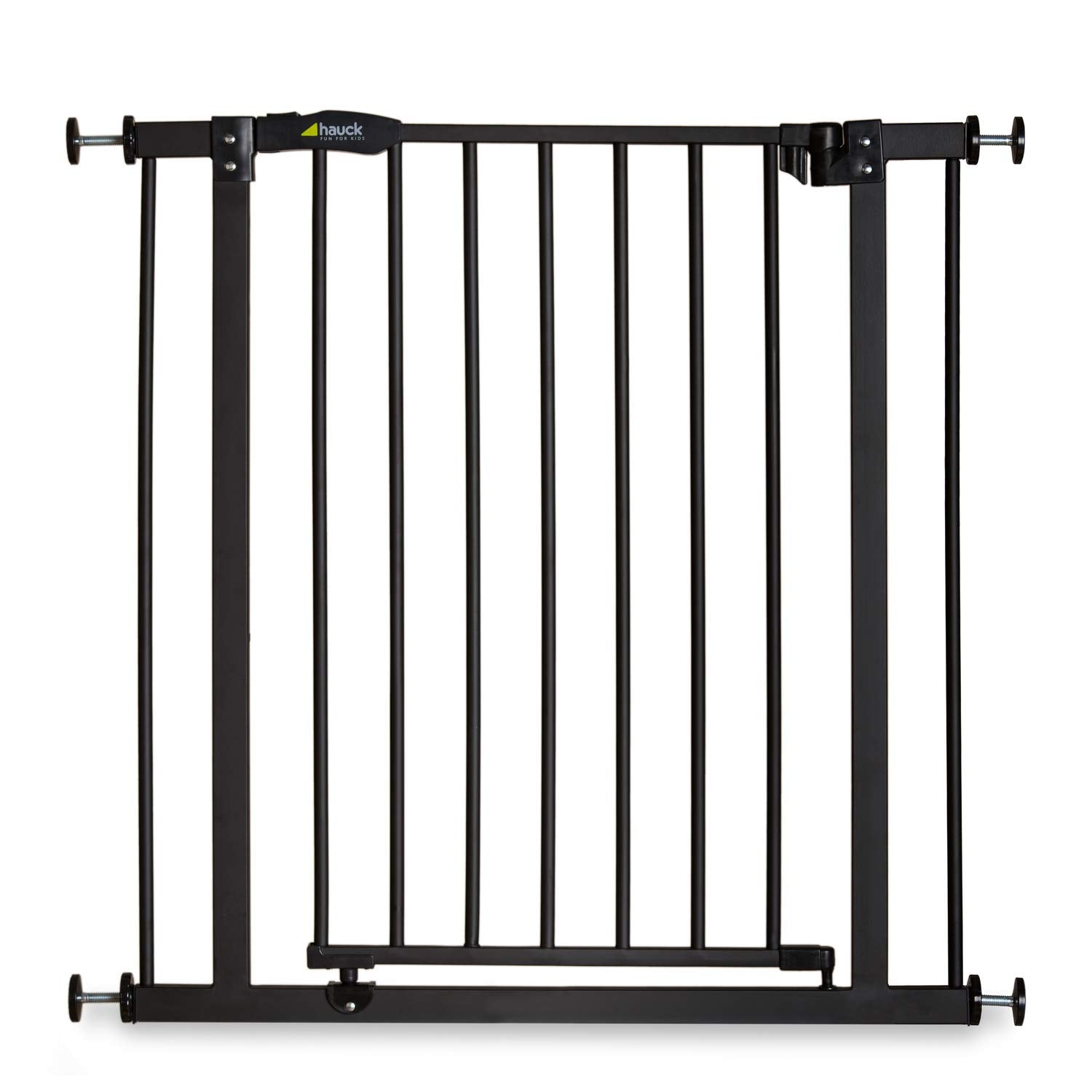 Hauck Treppenschutzgitter / Türschutzgitter Close N Stop incl. 21 cm Verlngerung, für Breiten 96 - 101 cm, ohne Bohren, Einhndiges ffnen, Beidseitig Schwenkbar, Metall, Schwarz