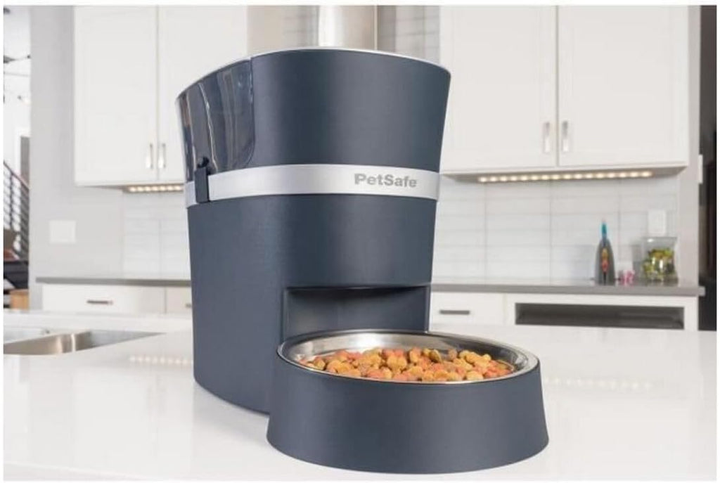 PetSafe Smart Feed Distributore Automatico di Cibo, con Controllo da Smartphone tramite App, Adatto per Cibo Secco, Capacità 1,5 L, Nero, Grigio