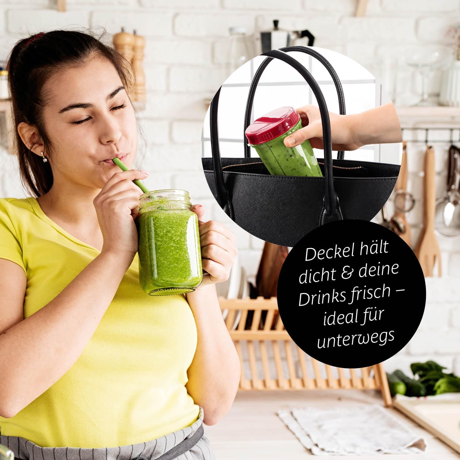 GOURMETmaxx Frullatore per Smoothie e Frullatore a Immersione Set da 18 pezzi - 400W | Frullatore Elettrico da 750ml, Mixer con 4 Bicchiere To-Go, 2 Lame, Spremiagrumi, Piedistallo e Coperchio | Lavabile in Lavastoviglie, a Prova di Perdite e Senza BPA