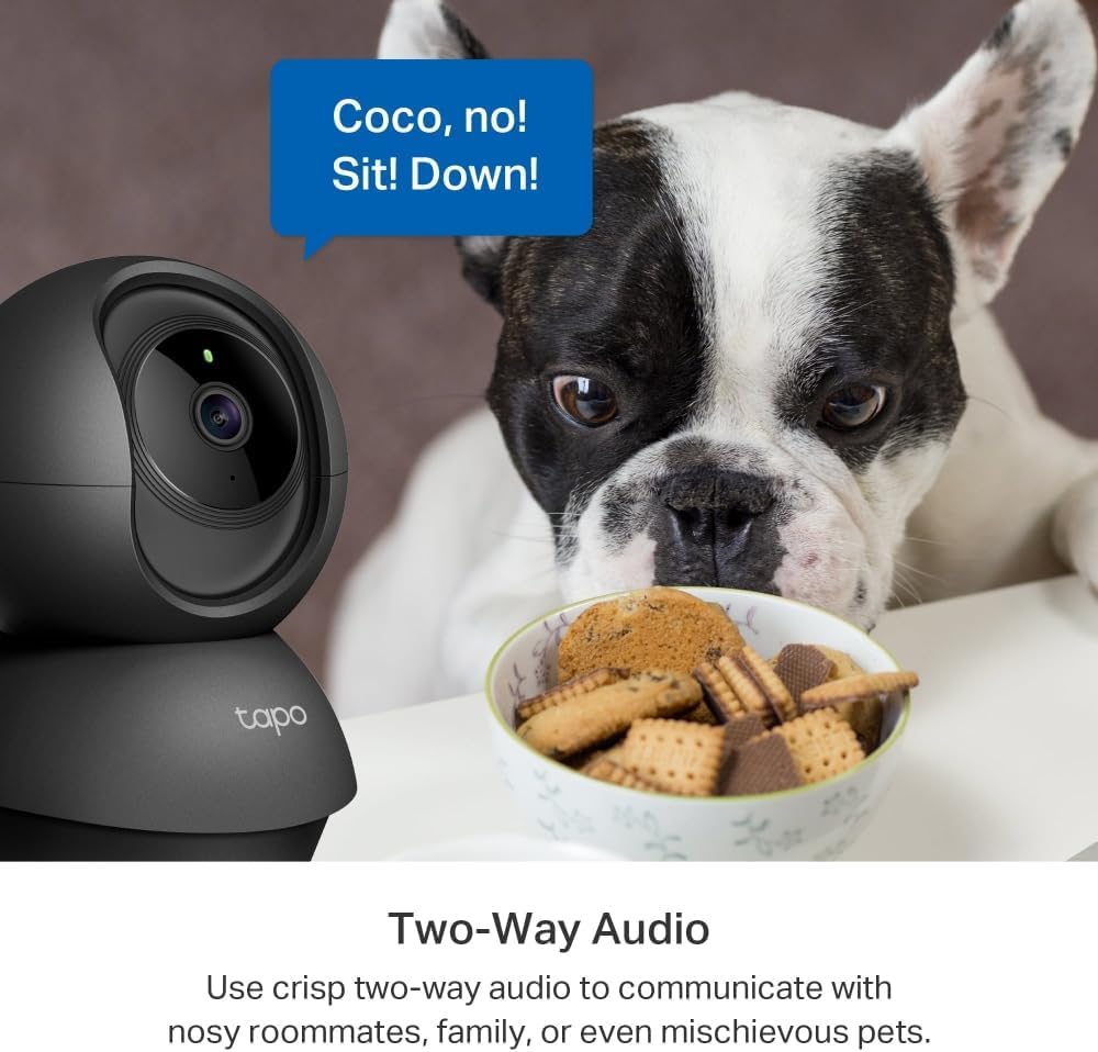 Tapo TP-Link C200P2 360° berwachungskamera für den Innenbereich, 1080P, Nachtsicht, Bewegungserkennung, Zwei-Wege-Audio, kompatibel mit Alexa&Google Assistant, für Babys/Haustiere, 2 stück C200