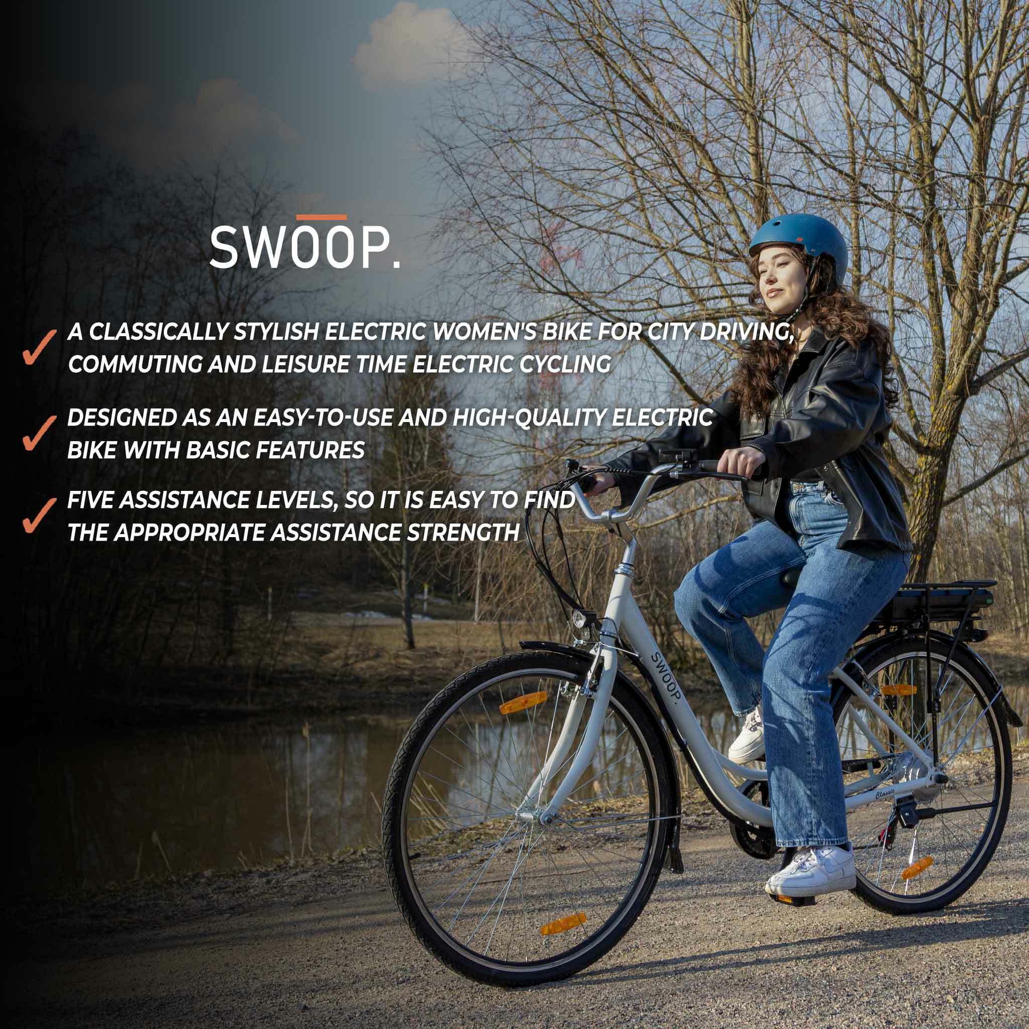 Swoop E-Bike Classic, donna 28 bianco