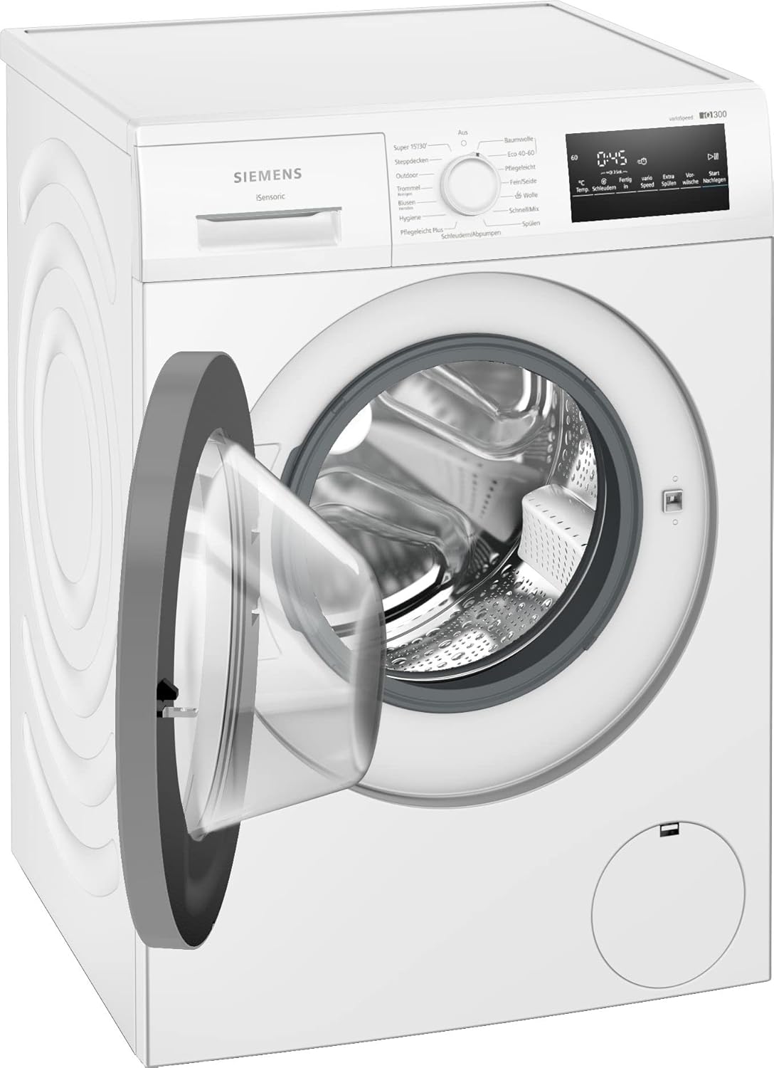 Siemens WM14N223 Lavatrice iQ300, Carica frontale con capacità di 7 kg, 1400 giri/min, speedPack L, Display LED, Programma Outdoor, Bianco, 60 cm