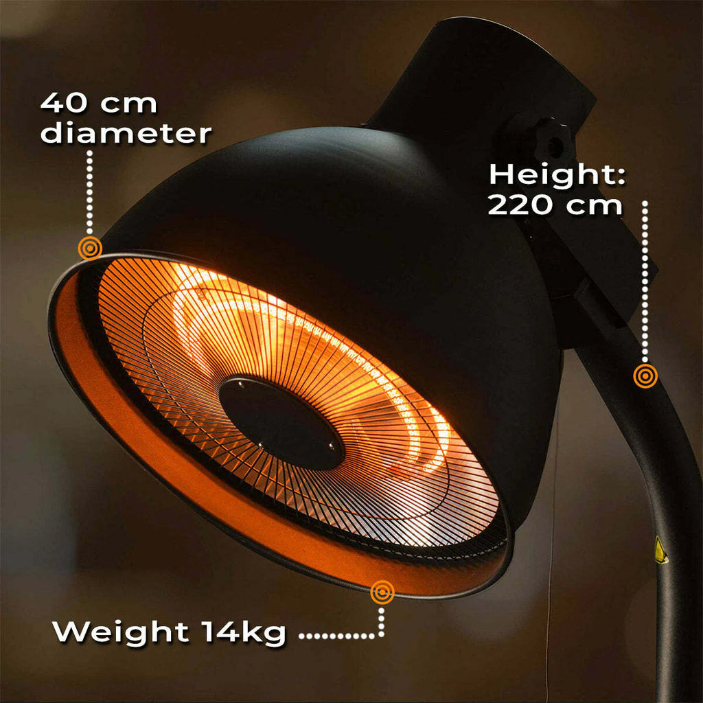 Fornorth Stufetta da Esterno a Piantana Deluxe 2000W, nero