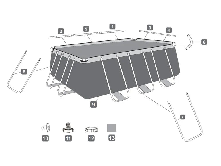 Piscina con telaio Power Steel™ - set completo con pompa filtro, ca. L 412 x P 201 x A 122 cm
