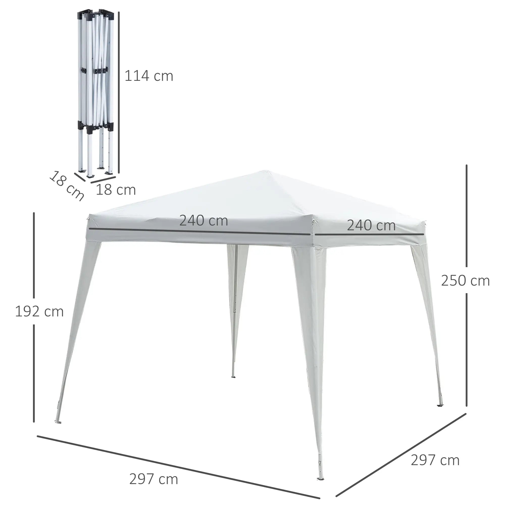 Outsunny Gazebo Pieghevole per Feste Protezione UV Pieghevole Bianco
