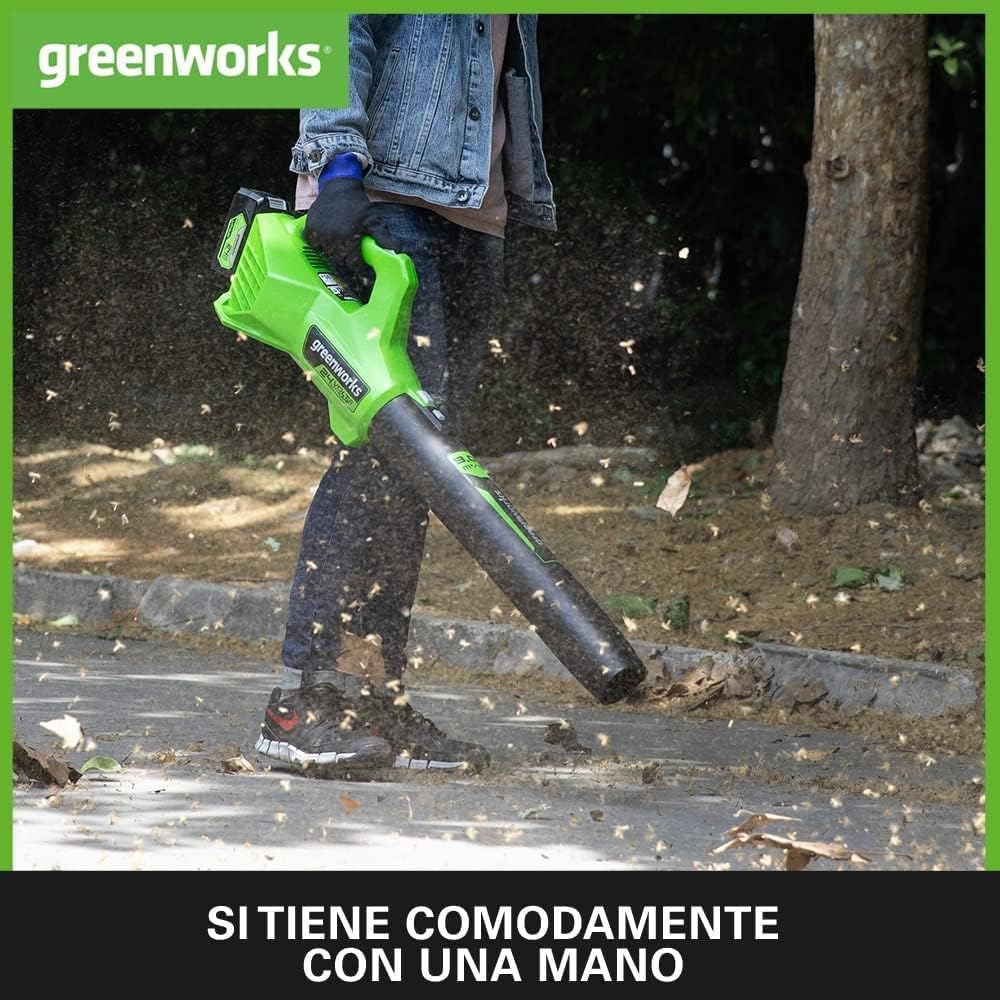 Greenworks 48V (2x24V) Selbstfahrender Akku Rasenmäher für große Flächen bis zu 480m², 46cm Schnittbreite, 55L Sack PLUS zwei 4Ah-Akkus und Doppelladegerät GD24X2LM46SPK4X