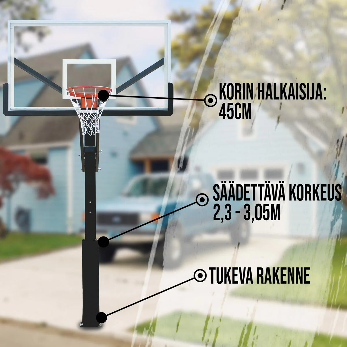 Prosport Basketballkorb In-Ground 2.3-3.05m