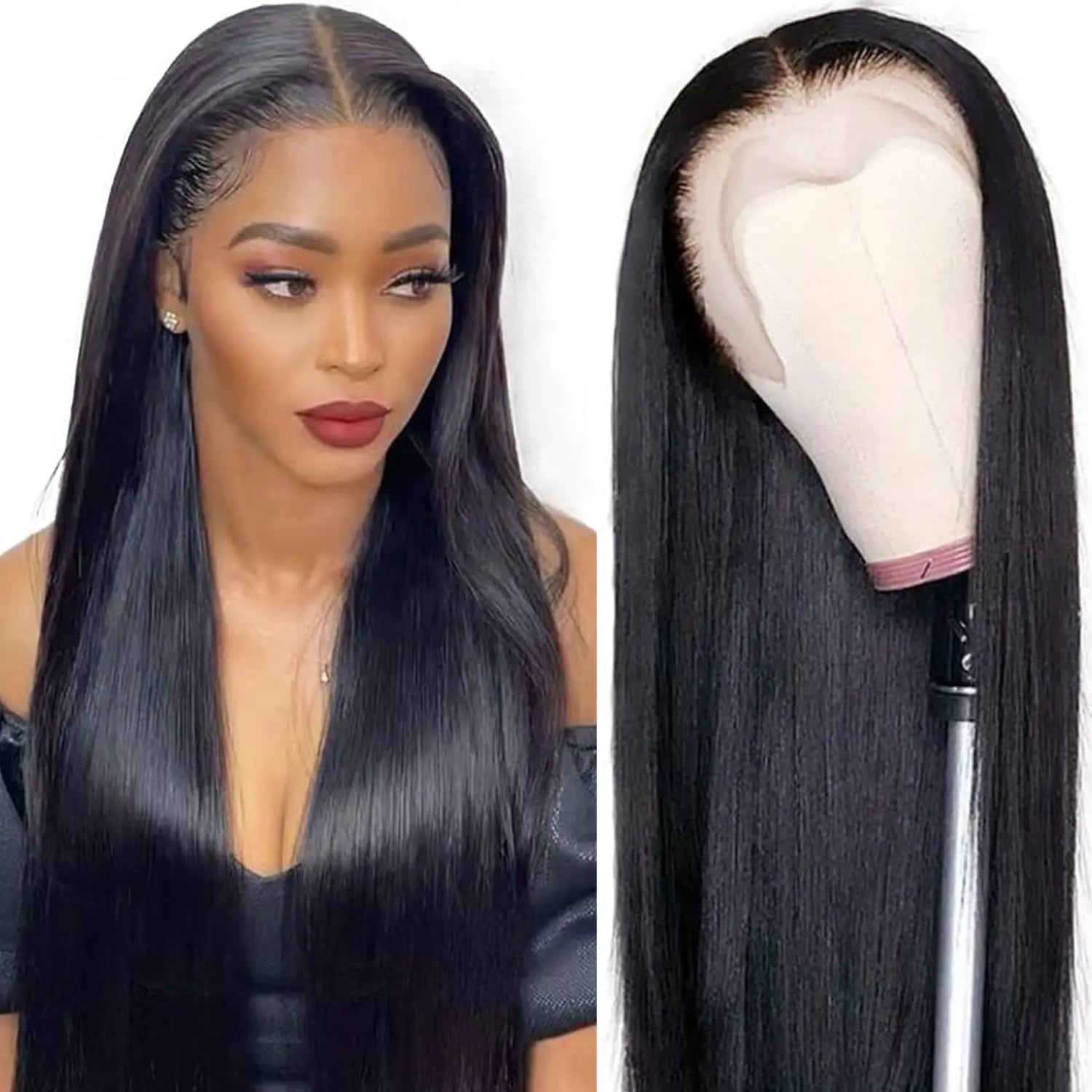 Natürliche Eleganz: Gerade Lace Front Perücken aus Echthaar