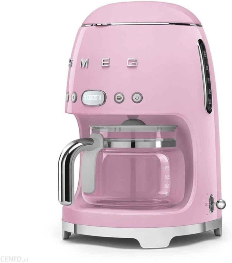 Smeg, DCF02BLMEU, Macchina da caffè con filtro, Funzione aroma e avvio automatico, Caraffa in vetro fino a 12 tazze, 2 livelli di intensità, Funzione di mantenimento del calore, 1050W, Nero opaco