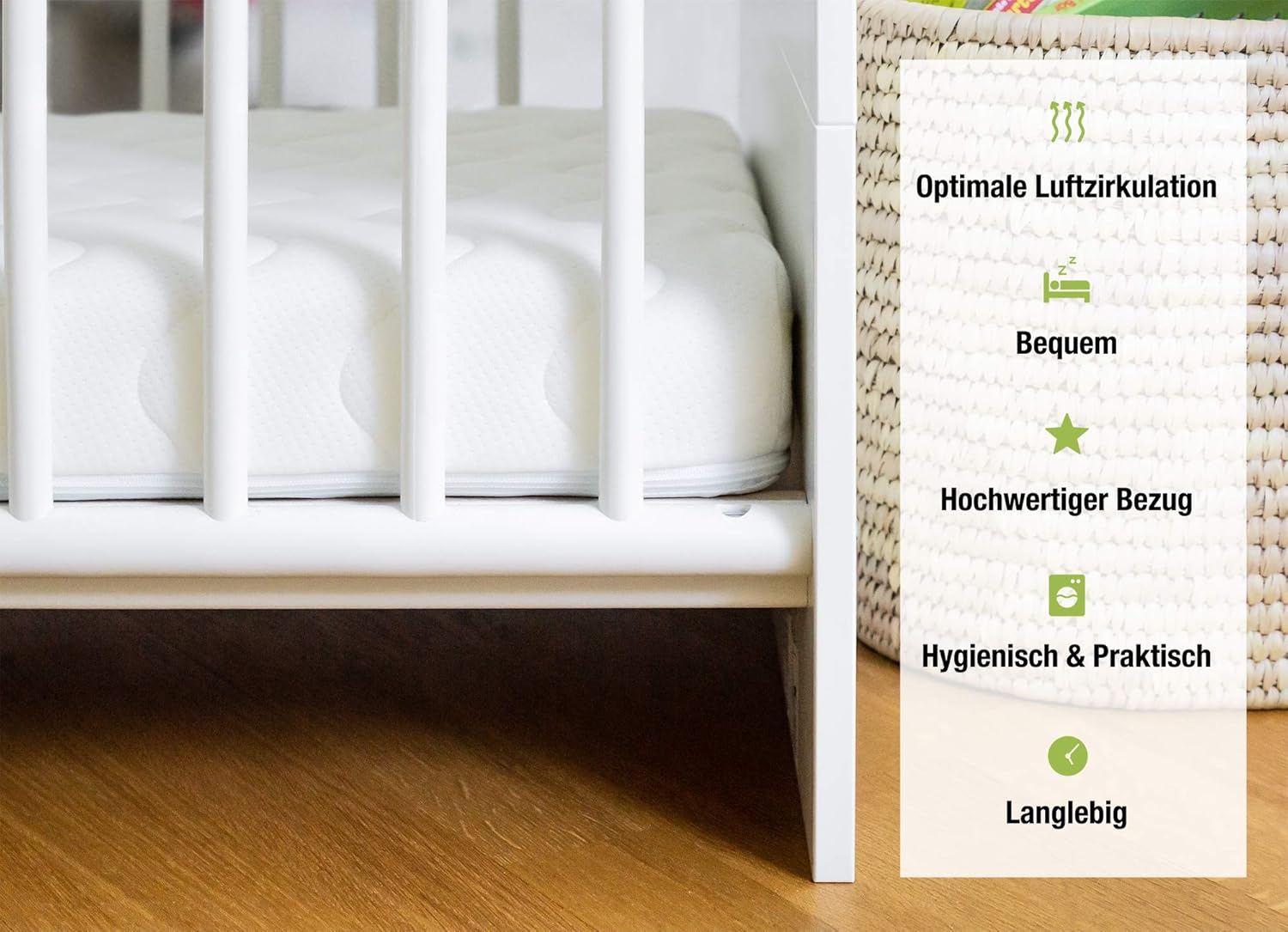 Ehrenkind® Kindermatratze Pur | Baby Matratze 80x200 Standard 100 by OEKO-TEX | Babymatratze 80x200 aus hochwertigem Schaum und Hygienebezug