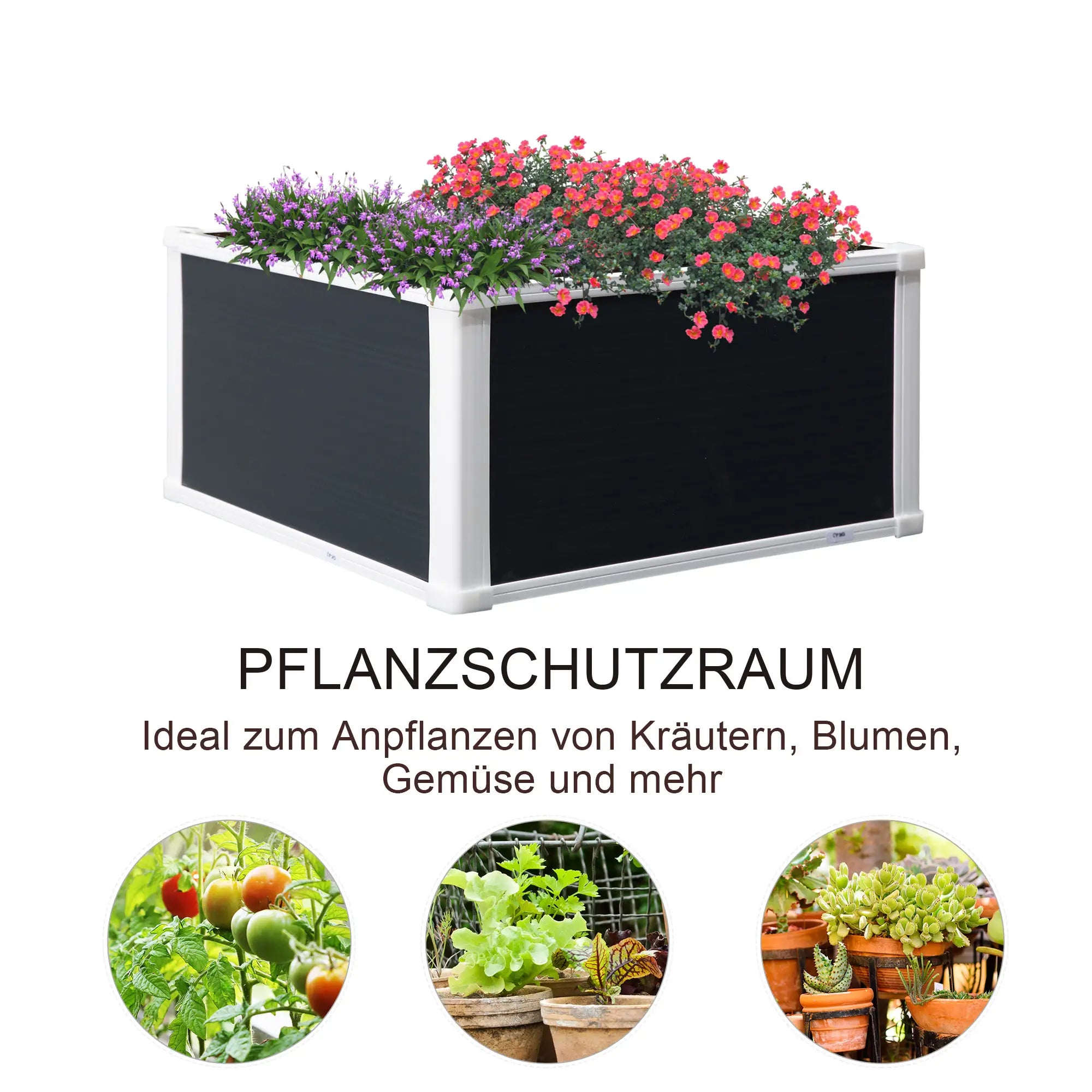 Outsunny Fioriera aiuola rialzata per verdure ed erbe aromatiche protetta dai parassiti