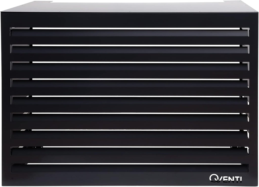 Copertura Qventi per condizionatore - Antracite/Grigio - Alluminio - Griglia di protezione - Rivestimento - Facile montaggio - Taglia S - Dimensioni esterne (LxPxH): 100 x 50 x 75 cm