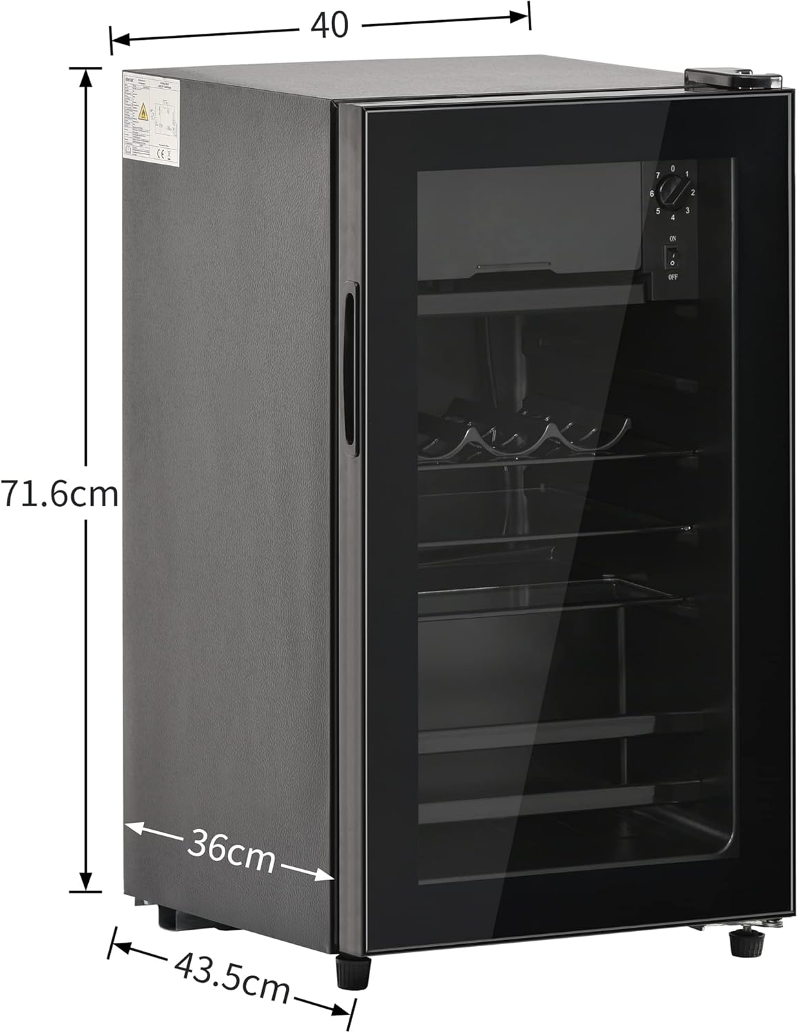 Frigorifero Merax 128L, Frigorifero da incasso per bevande con frigorifero da 120L + congelatore da 8L, con luce LED interna e ripiani regolabili, silenziosissimo per ristorante, bar, bevande e birra