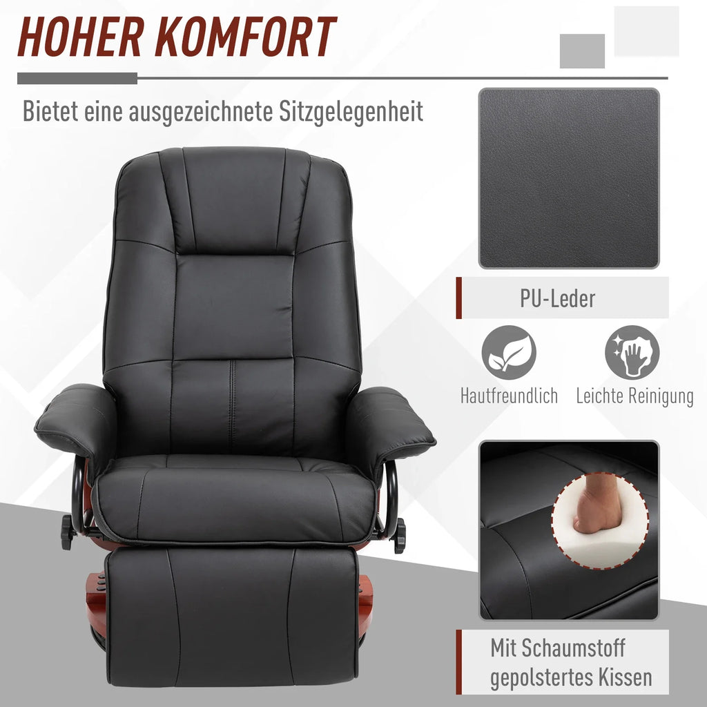 Poltrona relax HOMCOM Poltrona TV reclinabile a 145° girevole