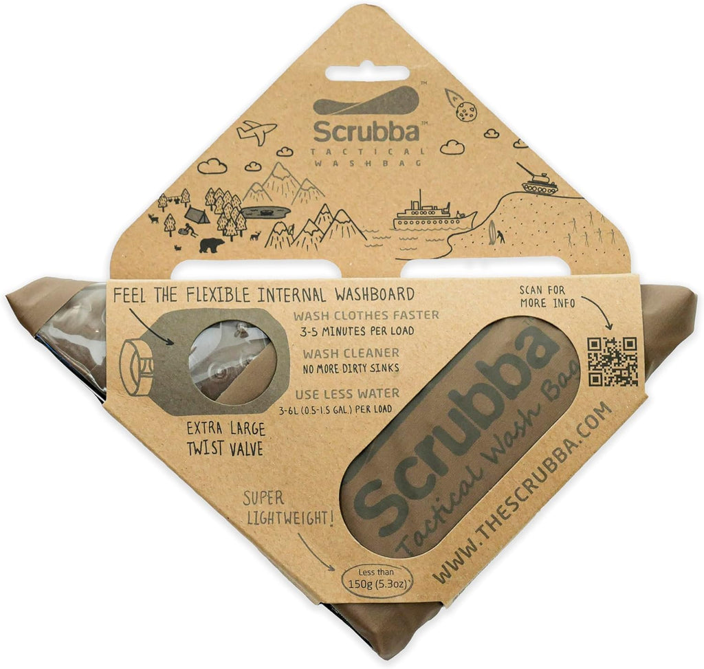 Scrubba Toplader Wash Bag 2.0 - Lavatrice portatile da campeggio - Borsa per il lavaggio e sacca da bucato, Verde