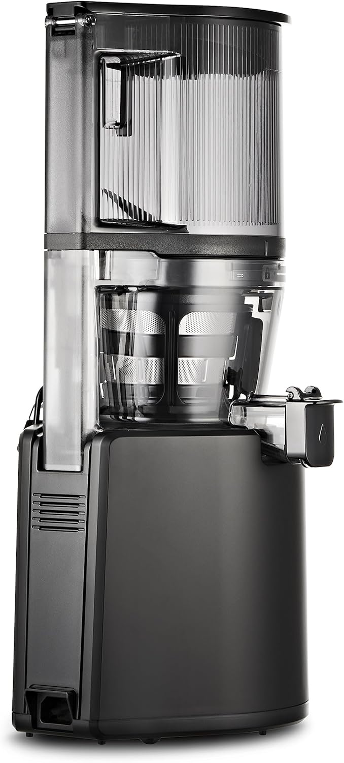 HUROM | Estrattore di succo per frutta e verdura | Slow Juicer | H320N | Spremiagrumi elettrico a freddo | Motore silenzioso | Facile da pulire | Con caraffa grande e filtro a setaccio da 2L | 200 Watt | Senza BPA | Nero