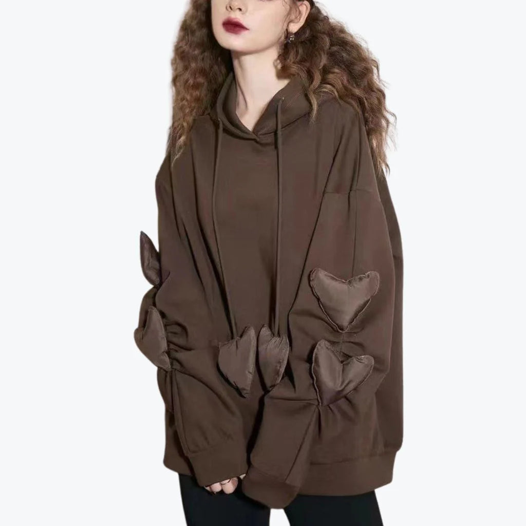 Lozenda - Felpe larghe in cotone con cappuccio e patchwork
