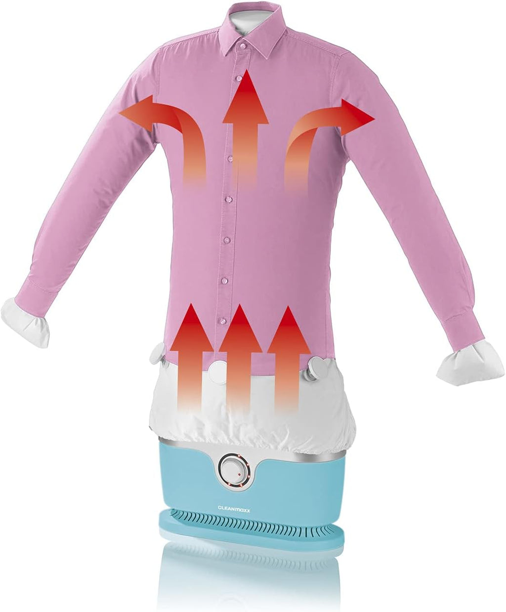 CLEANmaxx Stiratore automatico per camicie per asciugare e stirare camicie e bluse, inclusivo di accessorio per pantaloni | Il modo innovativo e delicato per stirare il vostro bucato