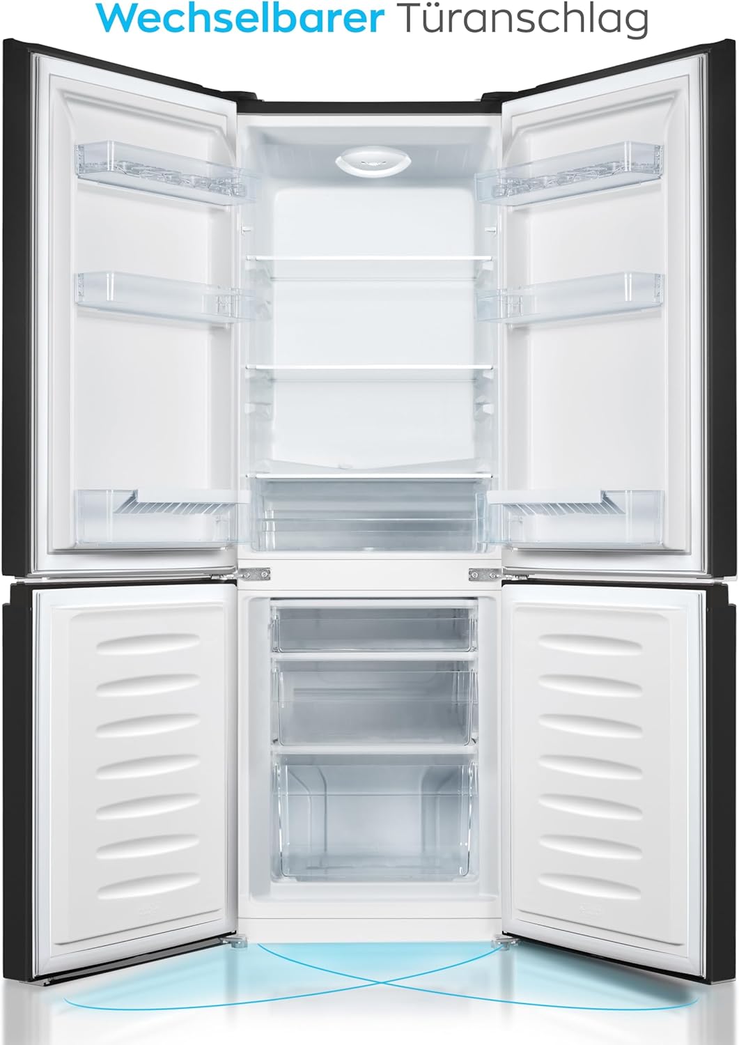 HEINRICHS Frigorifero-congelatore 175 litri, Volume frigorifero 122 litri, Scomparto congelatore 53 litri, Illuminazione interna a LED, Porta frigorifero reversibile, Silenzioso 39 dB, Grandi cassetti congelatore, 7 livelli di temperatura, Inox