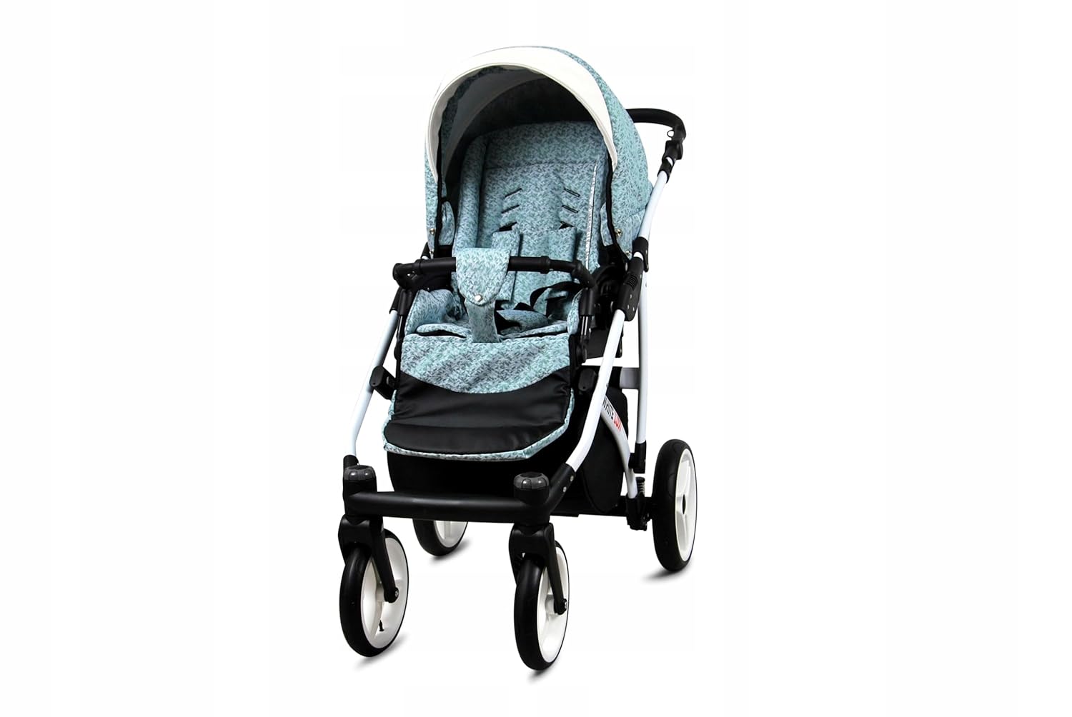 BabyLux® Passeggino Bambimo Set 3 in 1 - White Lux - include Navicella, Seduta Passeggino, Seggiolino Auto Ovetto - Seggiolino Auto - Set Passeggino - Passeggino Combinato con Borsa Fasciatoio, Parapioggia ecc.