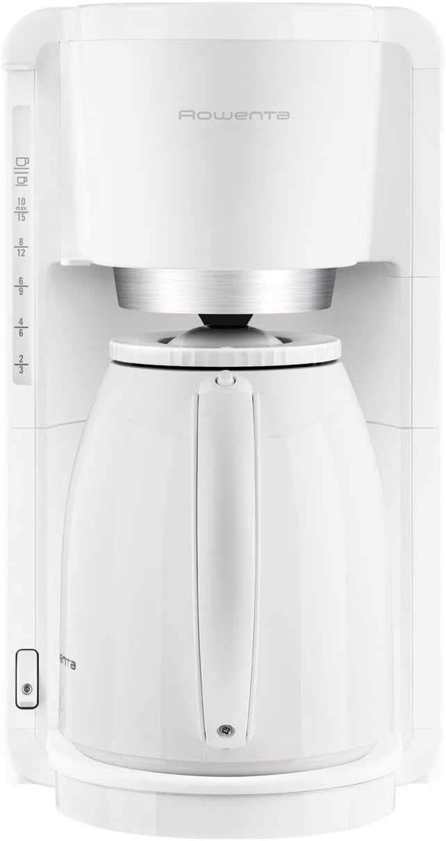 Rowenta CT3801 Filter- Kaffeemaschine Adagio Milano | Mit Kunststoff-Thermokanne | 8-12 Tassen | Wei/Edelstahl & Philips Toaster – 2 Toastschlitze, 8 Stufen, Brtchenaufsatz, wei (HD2581/00)