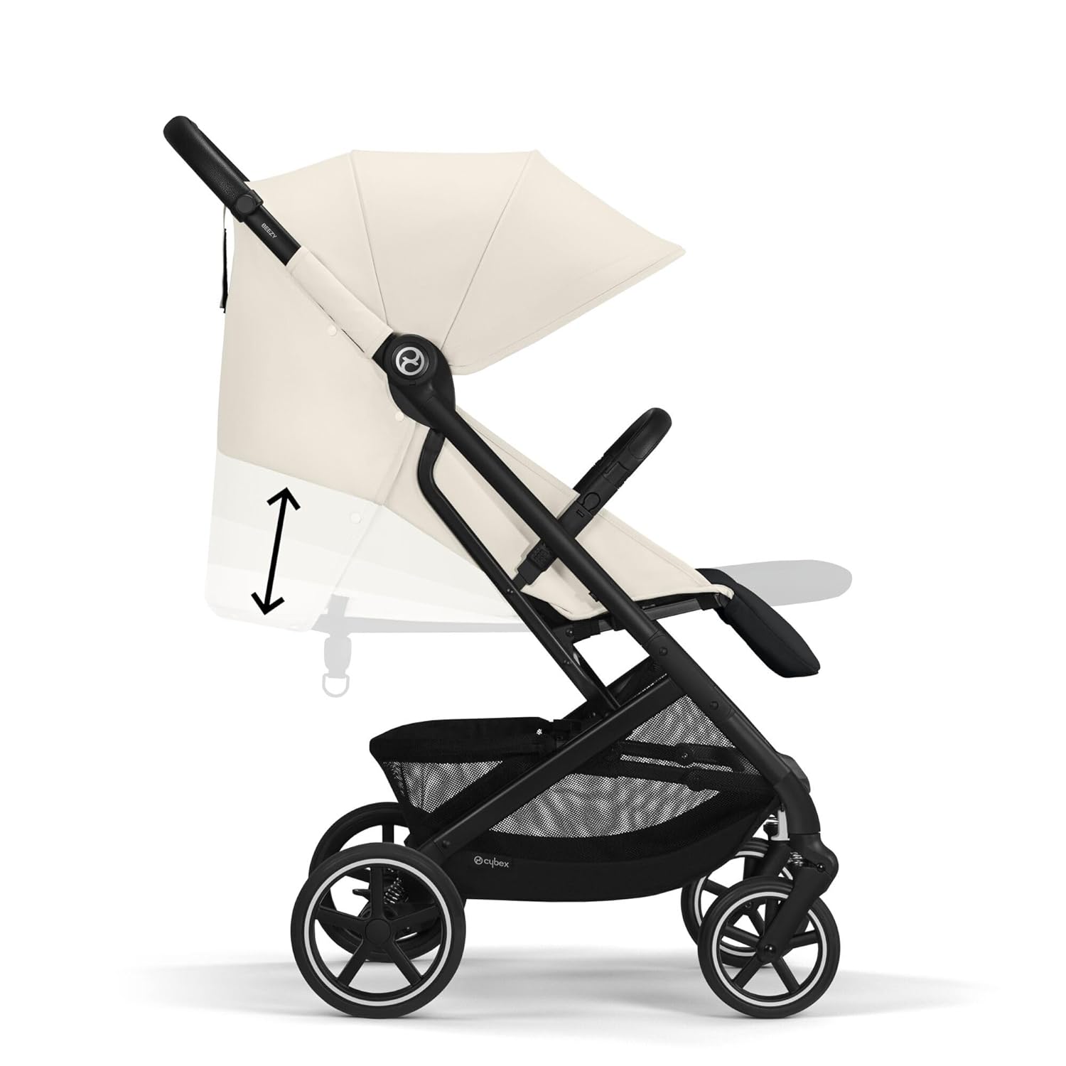 Cybex Gold Passeggino Beezy con imbracatura One-Pull, Dalla nascita fino a circa 4 anni (max. 22 kg), Compatto ed ergonomico, Almond Beige (Beige con telaio nero)