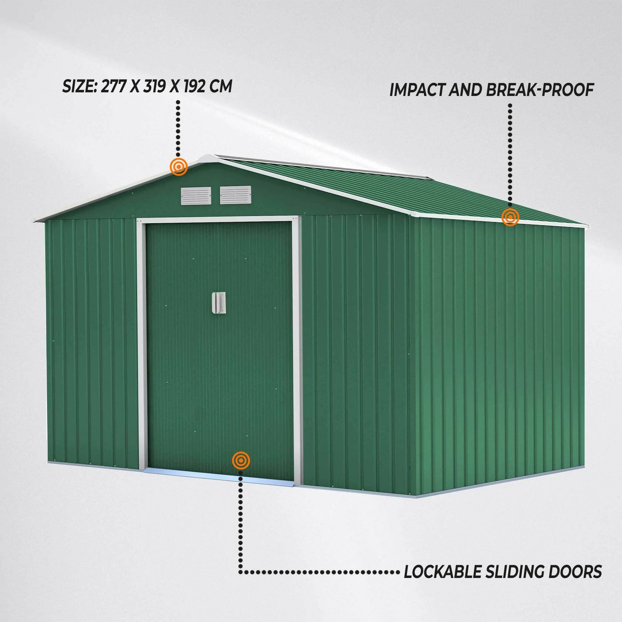 Casetta degli attrezzi Fornorth, 8,84m2, verde