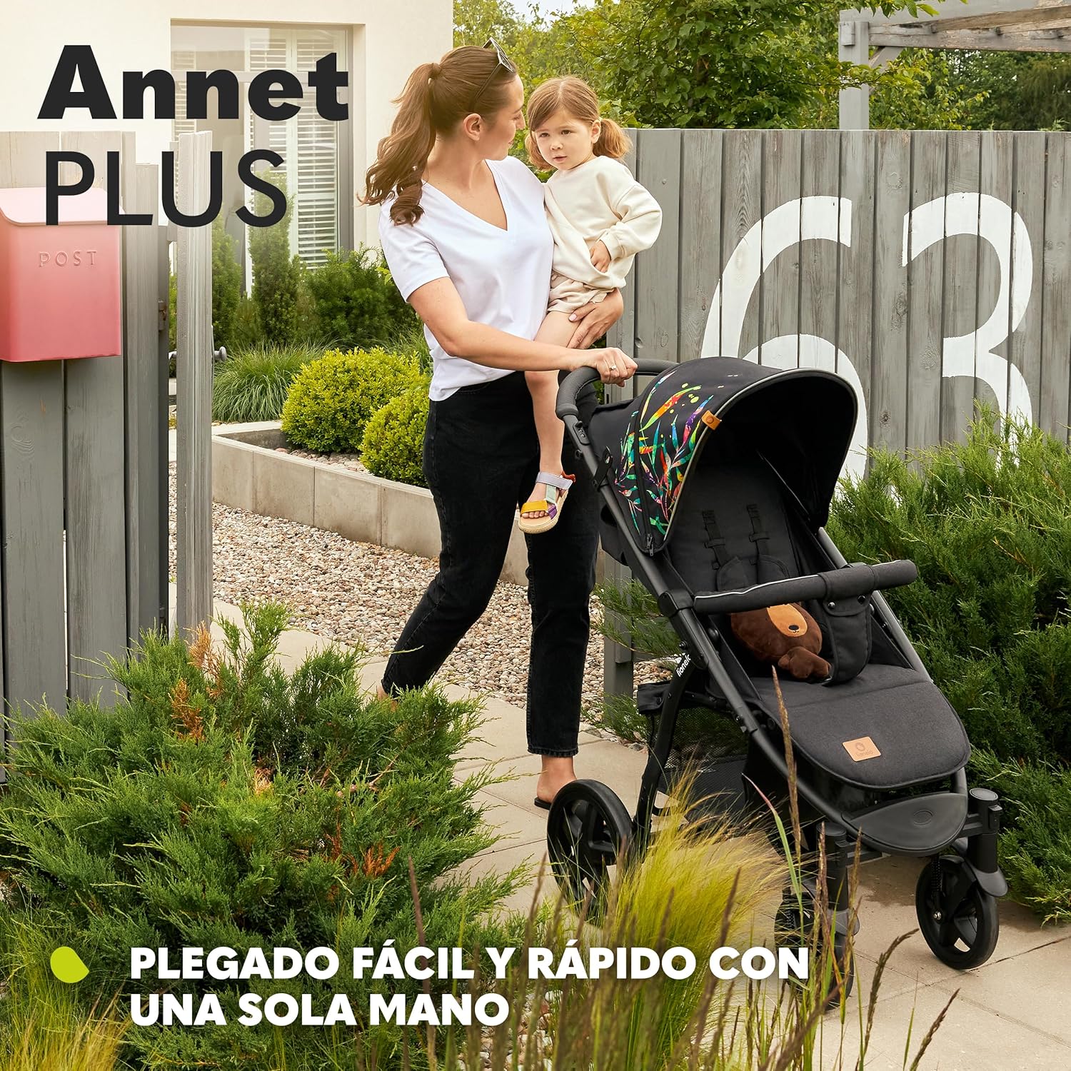 LIONELO Annet Buggy fino a 22 kg con funzione reclinabile, passeggino compatto richiudibile con accessori, ruote in schiuma EVA, zanzariera, coprigambe, portabevande, cestino (Golden Moments, Tour)