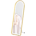 HOMCOM Standspiegel LED Touch dimmbar 3-in-1 Aluminium Gold