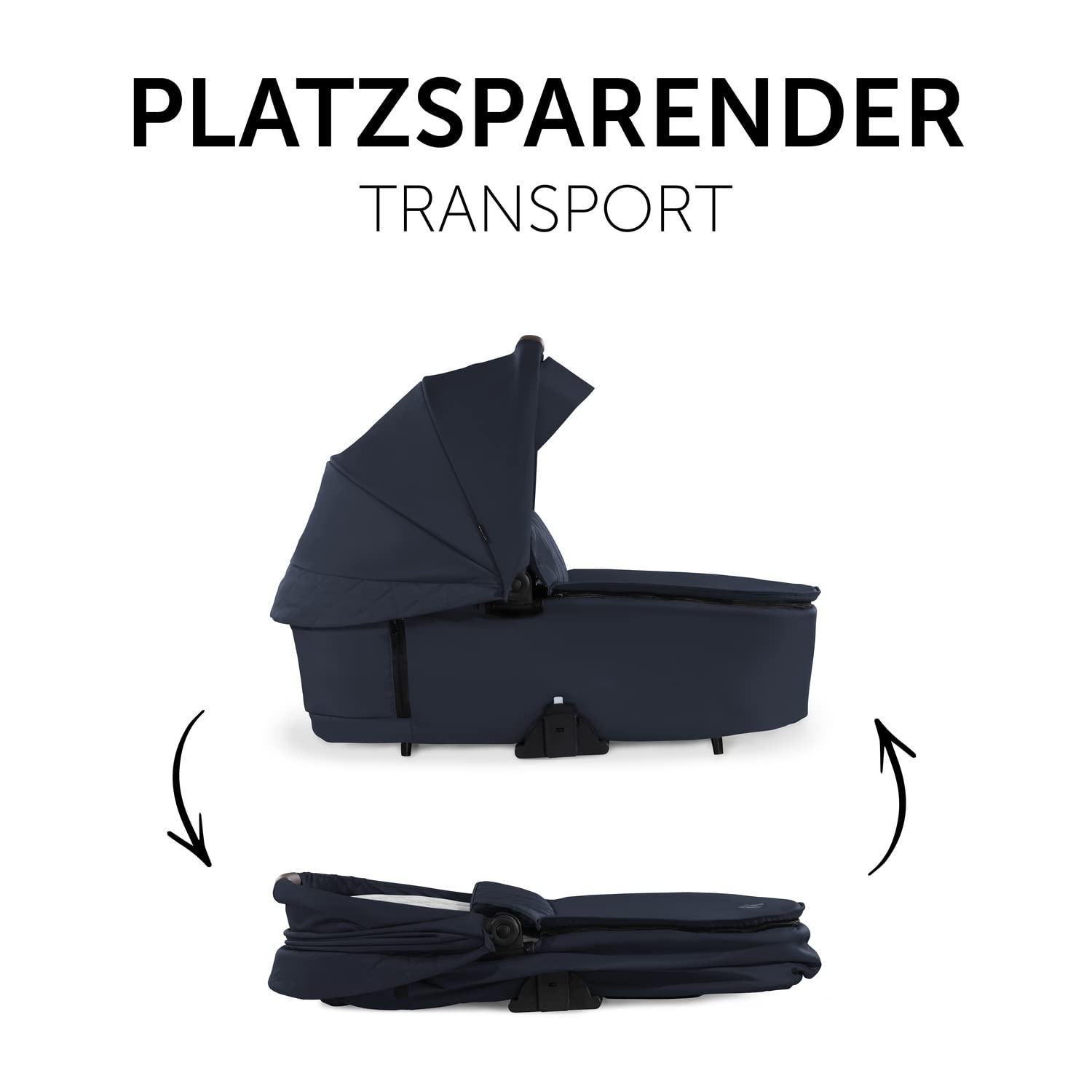 hauck Kinderwagen mit Beindecke Walk N Care ab Geburt bis 22 kg mit Liegefunktion, Becherhalter, Sitz Wendbar & Höhenverstellbar, Gummireifen, Teleskopgriff, UPF 50+, Zusammenklappbar (Dark Navy Blue9