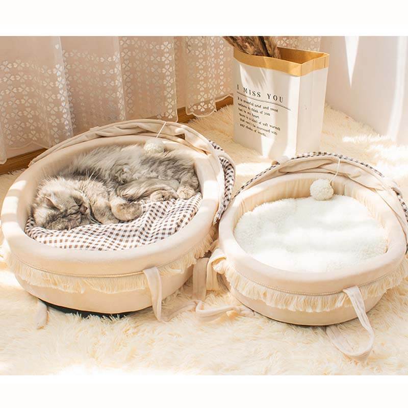 CozyPaws – Komfortables Halb-Katzenbett für entspannte Nickerchen