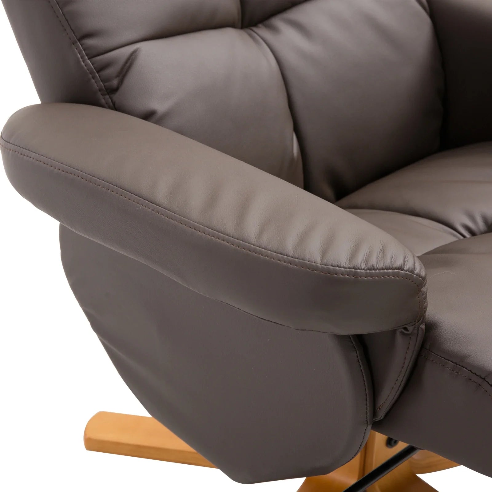 Poltrona Relax HOMCOM con Sgabello Contenitore, Girevole a 360°, Marrone