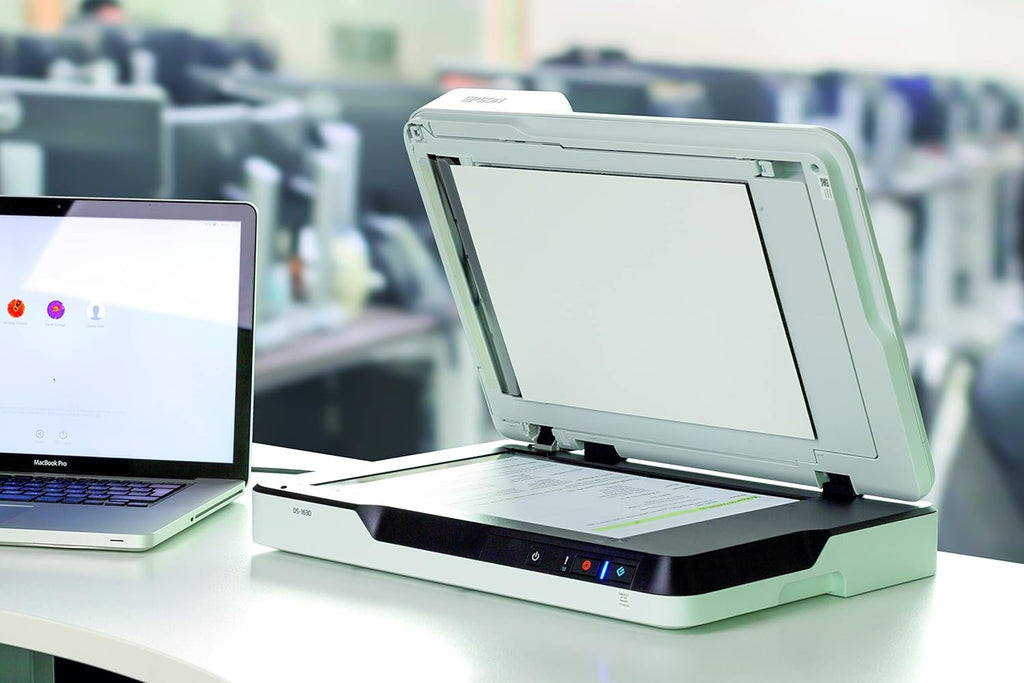 Epson WorkForce DS-1630 Scanner per documenti DIN A4 (Scanner, ingombro ridotto, alimentatore documenti, duplex, tre passaggi, 600dpi, USB 3.0)