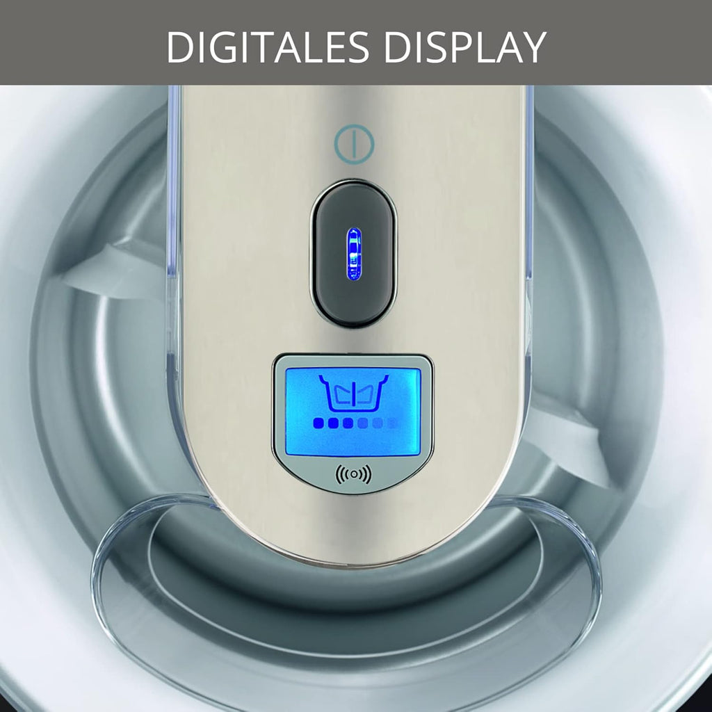 Krups GVS241 Gelatiera Venice Perfect Mix | Gelato, Sorbetto, Frozen Yogurt fatti in casa da 1L | Senza compressore | Ricettario e spatola in silicone inclusi | Display digitale e segnale acustico, bianco