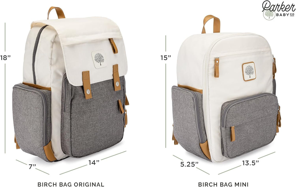 Parker Baby Diaper Backpack - Full Zip Diaper Bag with Insulated Pockets